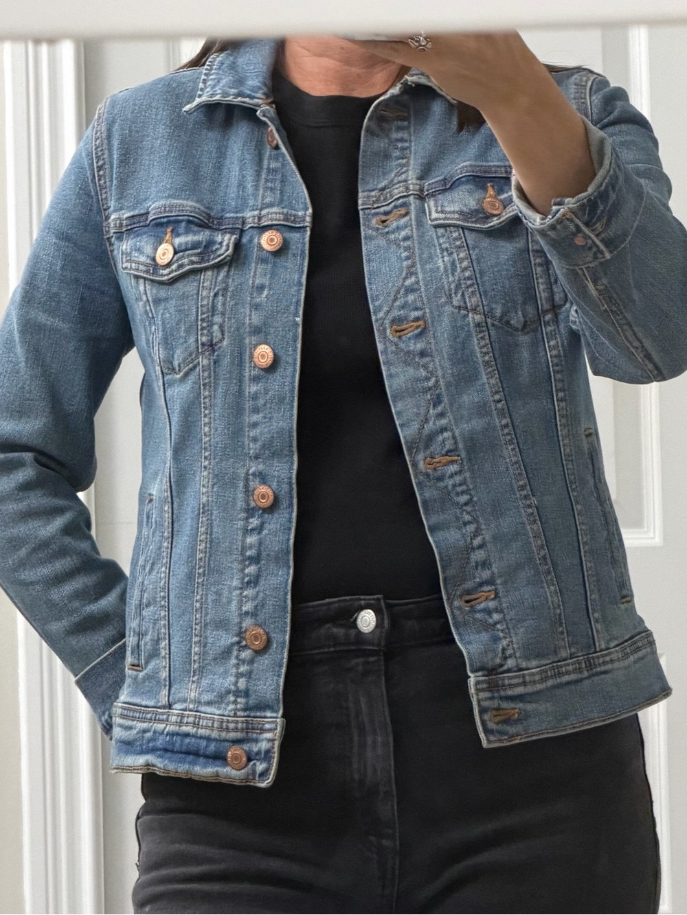 Old Navy Blue Jean Jacket with Button Front
